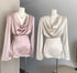 Satin Cowl Neck Top